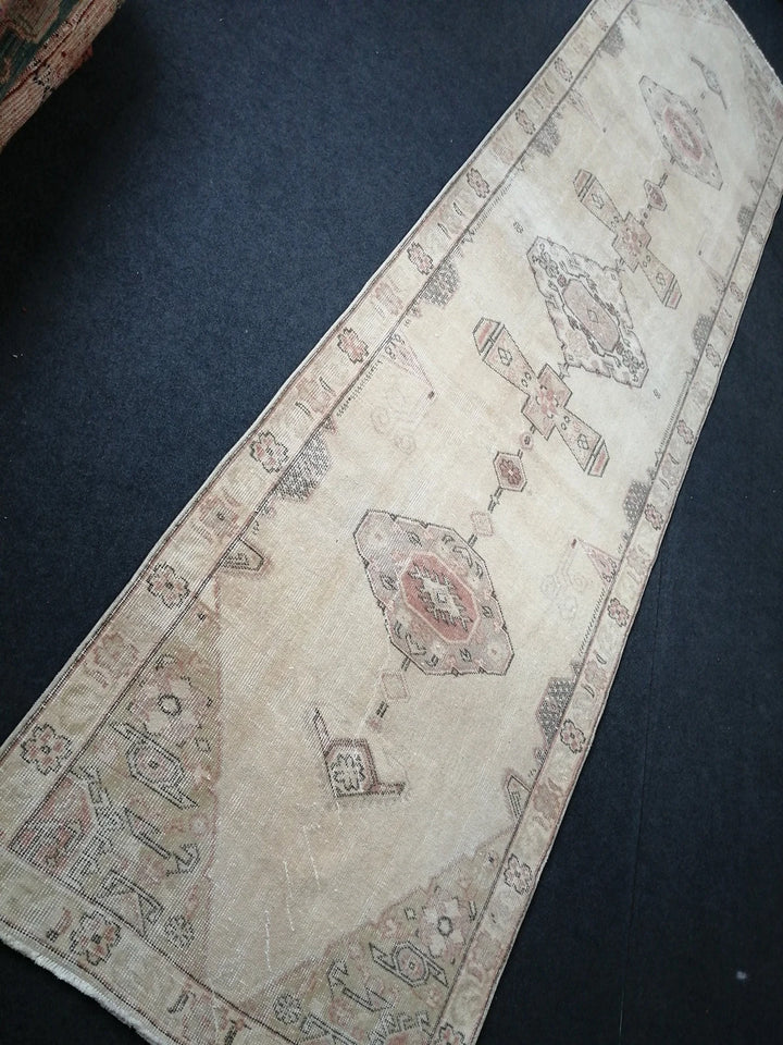 Blue Turkish Runner Rug 3' 2" x 12' Hand-Knotted | No. WR48945