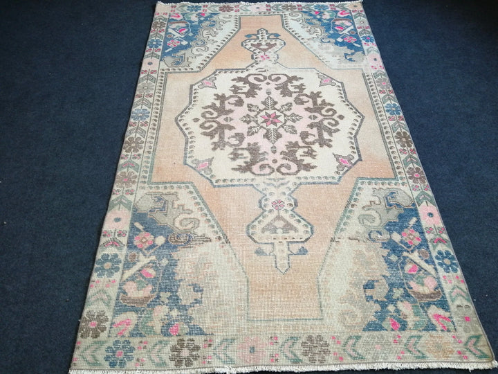 Blue Turkish Runner Rug 4' 2" x 7' 2" Hand-Knotted | No. WR49469