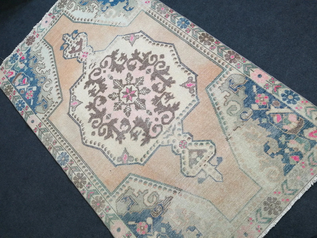 Blue Turkish Runner Rug 4' 2" x 7' 2" Hand-Knotted | No. WR49469