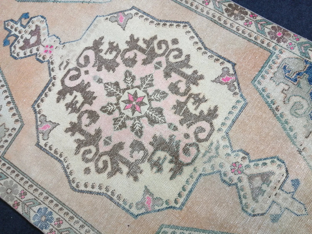 Blue Turkish Runner Rug 4' 2" x 7' 2" Hand-Knotted | No. WR49469