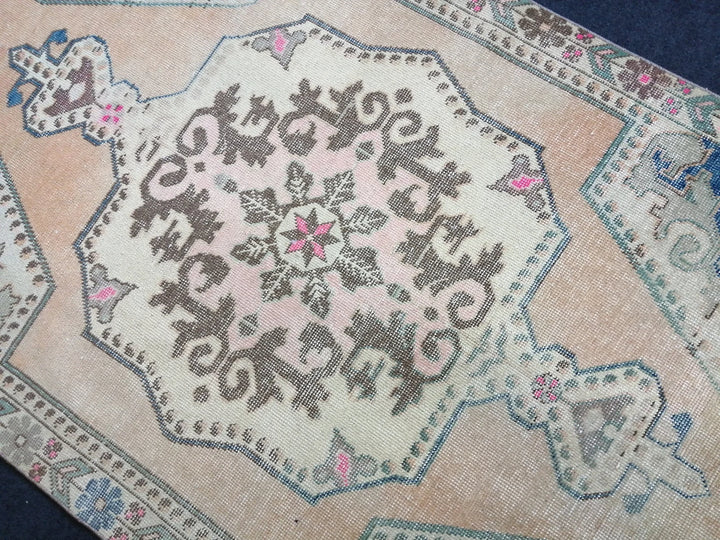 Blue Turkish Runner Rug 4' 2" x 7' 2" Hand-Knotted | No. WR49469