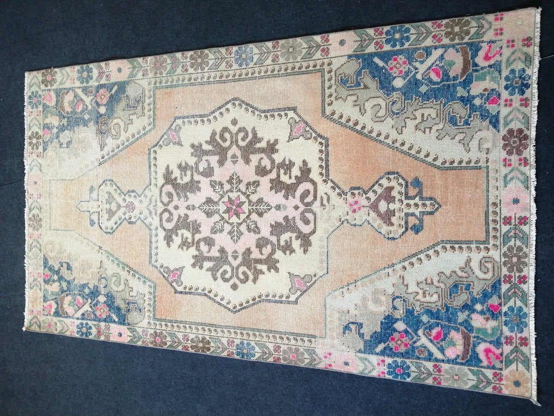 Blue Turkish Runner Rug 4' 2" x 7' 2" Hand-Knotted | No. WR49469