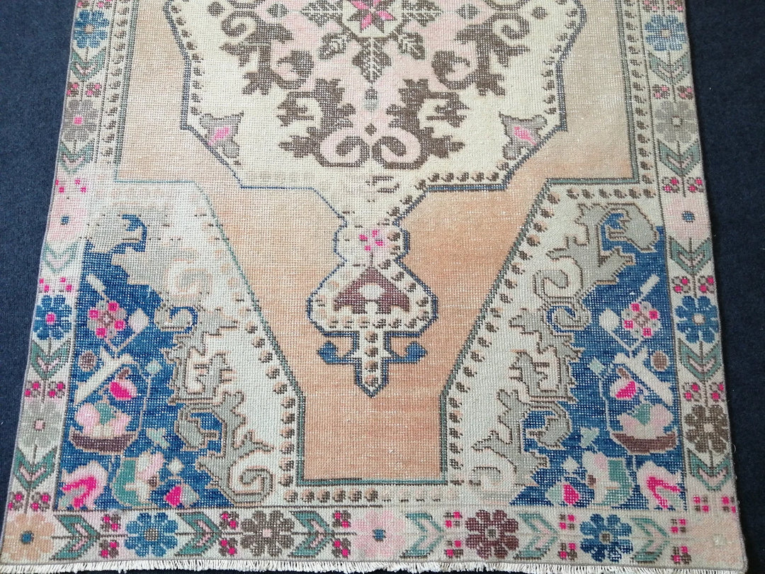 Blue Turkish Runner Rug 4' 2" x 7' 2" Hand-Knotted | No. WR49469