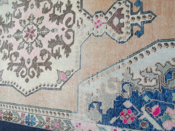 Blue Turkish Runner Rug 4' 2" x 7' 2" Hand-Knotted | No. WR49469