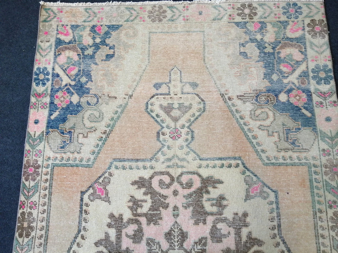 Blue Turkish Runner Rug 4' 2" x 7' 2" Hand-Knotted | No. WR49469