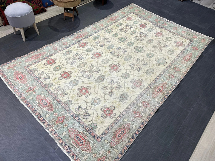 Rust Turkish Runner Rug 5' 8" x 9' 4" Hand-Knotted | No. WR49631