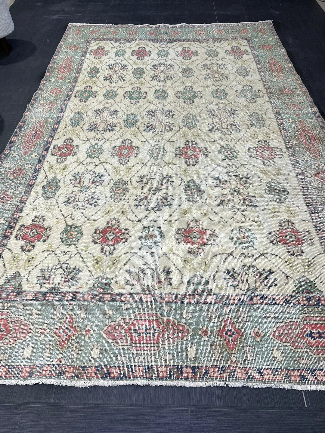 Rust Turkish Runner Rug 5' 8" x 9' 4" Hand-Knotted | No. WR49631