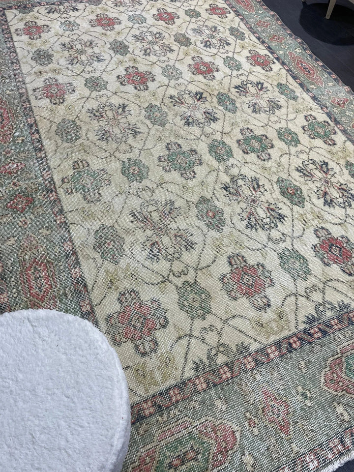 Rust Turkish Runner Rug 5' 8" x 9' 4" Hand-Knotted | No. WR49631