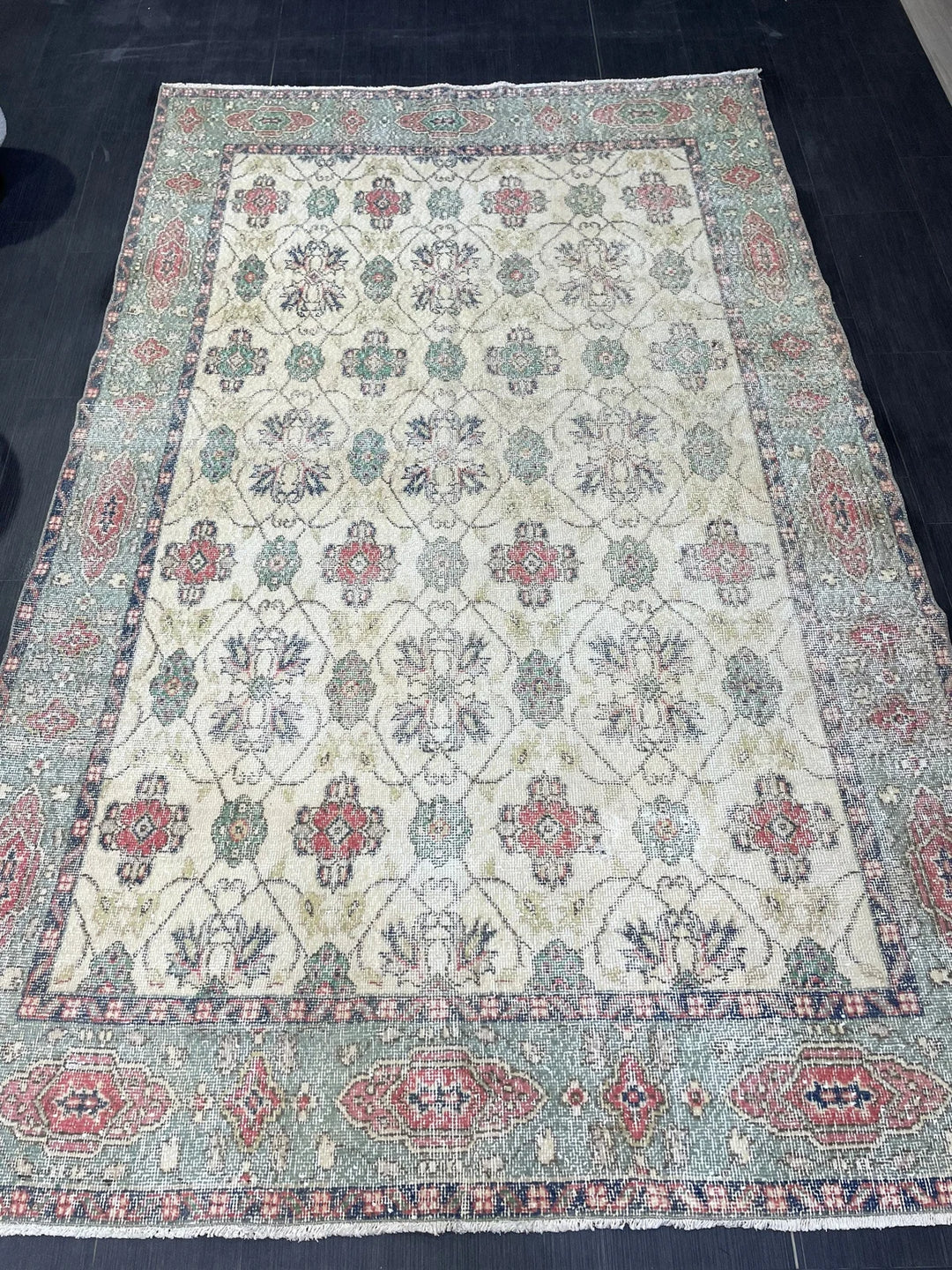 Rust Turkish Runner Rug 5' 8" x 9' 4" Hand-Knotted | No. WR49631