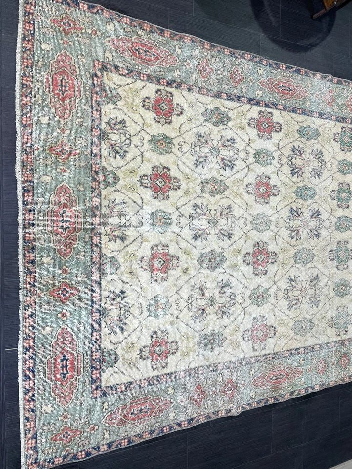 Rust Turkish Runner Rug 5' 8" x 9' 4" Hand-Knotted | No. WR49631
