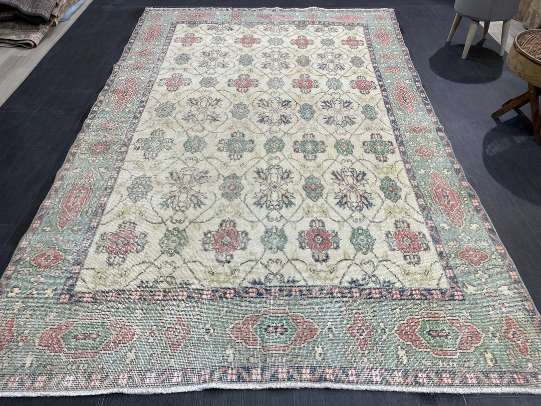 Rust Turkish Runner Rug 5' 8" x 9' 4" Hand-Knotted | No. WR49631