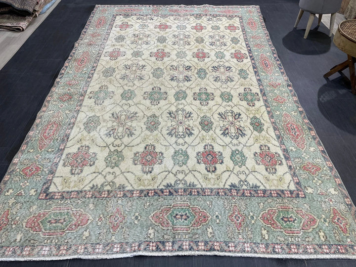 Rust Turkish Runner Rug 5' 8" x 9' 4" Hand-Knotted | No. WR49631