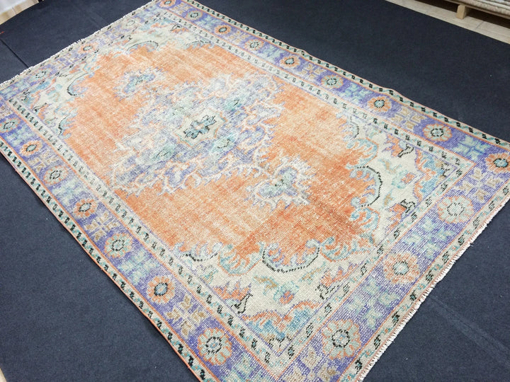 Rust Turkish Runner Rug 5' 7" x 9' 5" Hand-Knotted | No. WR49794