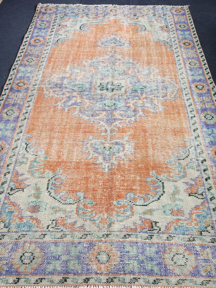 Rust Turkish Runner Rug 5' 7" x 9' 5" Hand-Knotted | No. WR49794
