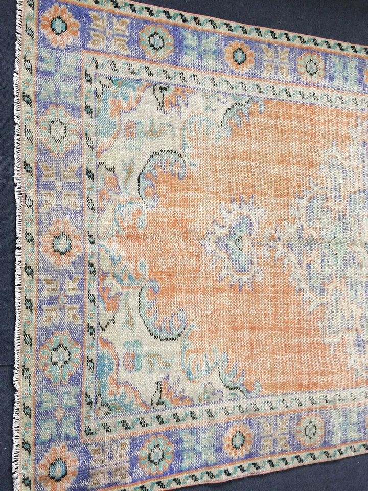 Rust Turkish Runner Rug 5' 7" x 9' 5" Hand-Knotted | No. WR49794