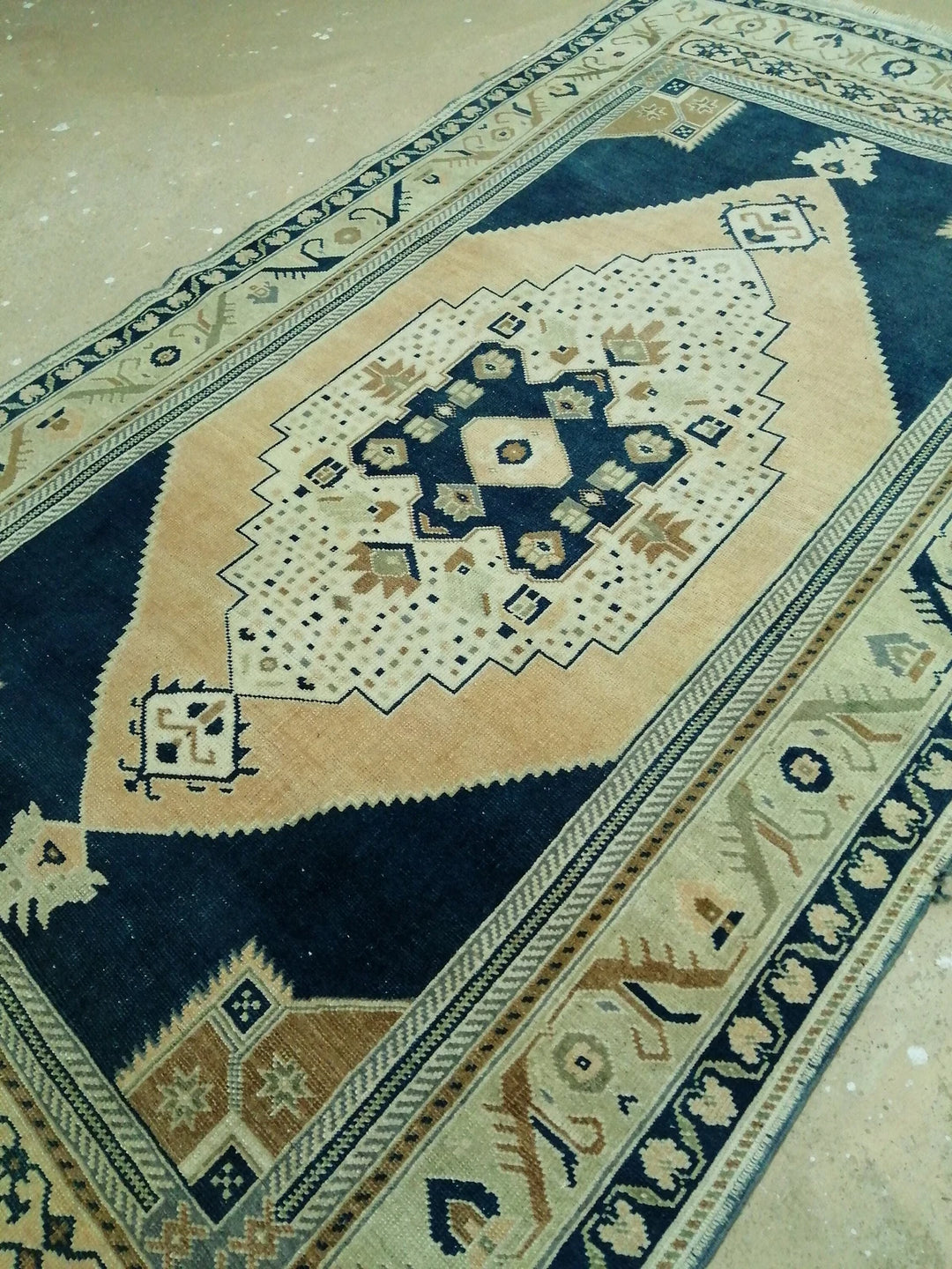 Blue Turkish Runner Rug 4' 5" x 9' 10" Hand-Knotted | No. WR49818