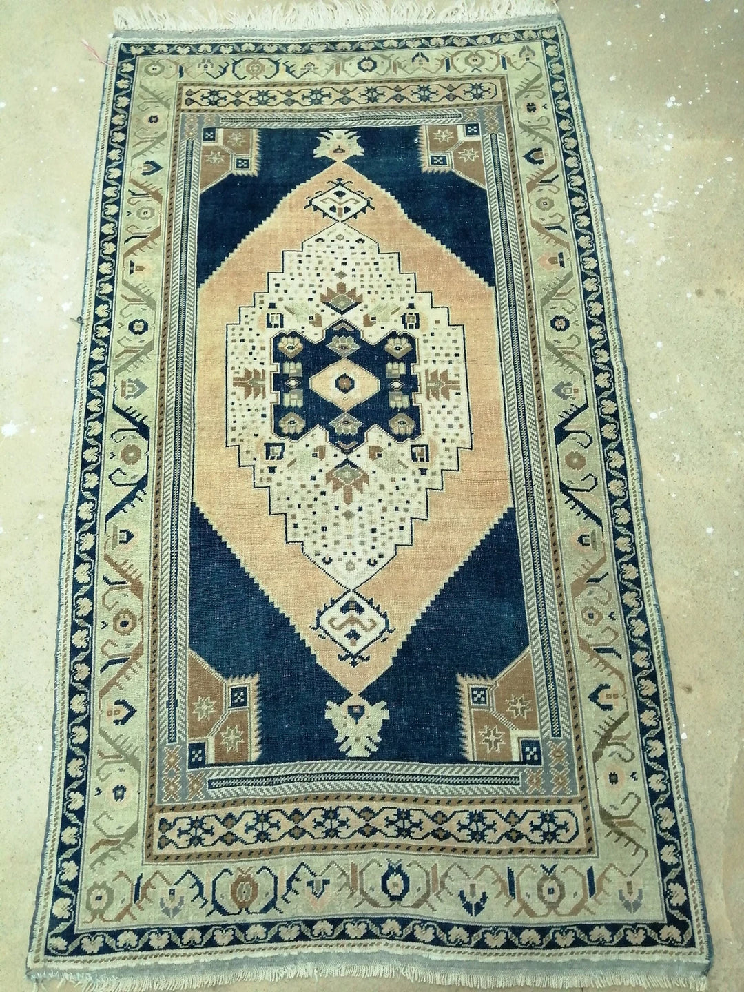 Blue Turkish Runner Rug 4' 5" x 9' 10" Hand-Knotted | No. WR49818