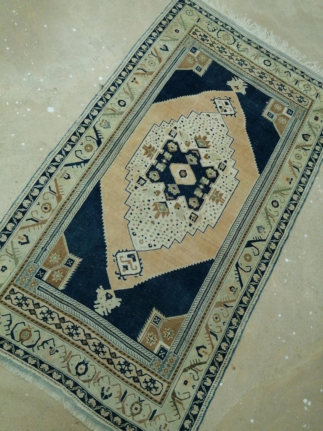 Blue Turkish Runner Rug 4' 5" x 9' 10" Hand-Knotted | No. WR49818