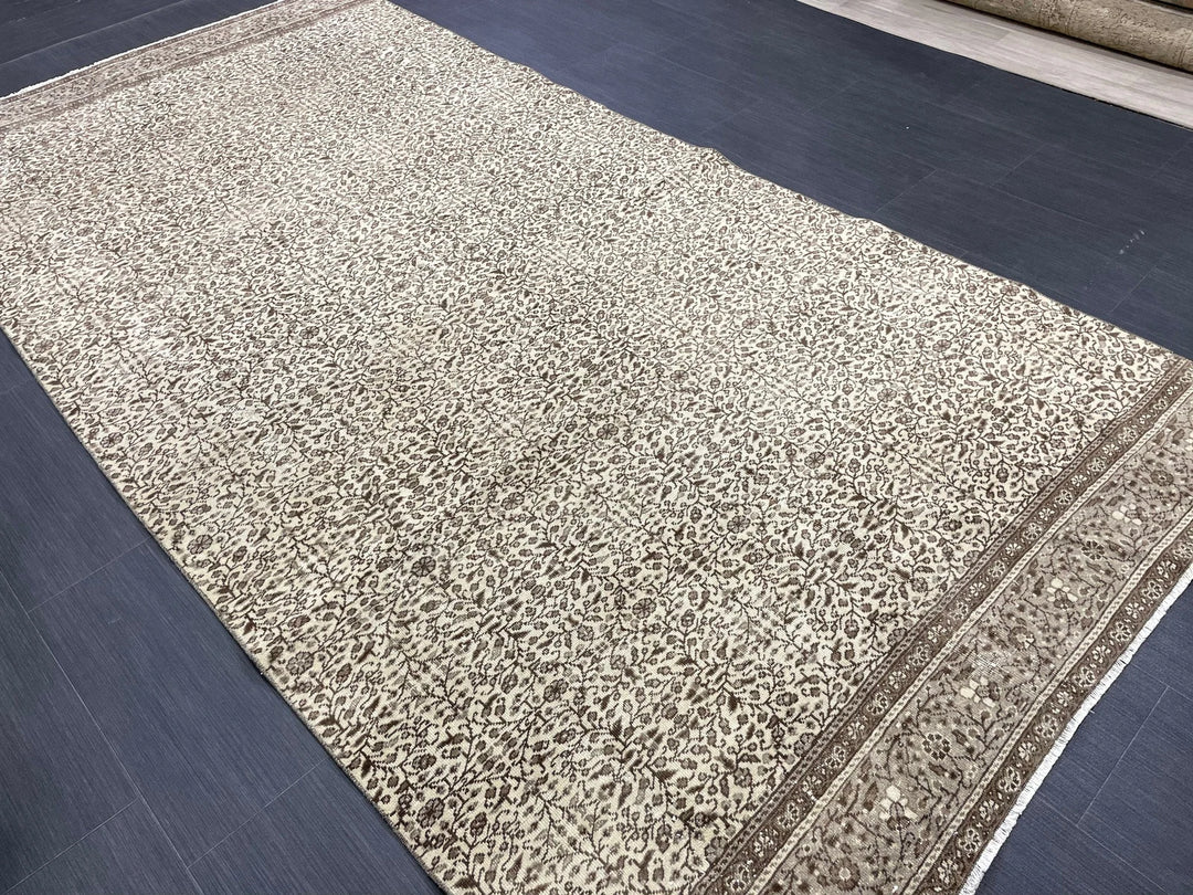 Rust Turkish Runner Rug 4' 8" x 9' 2" Hand-Knotted | No. WR49935