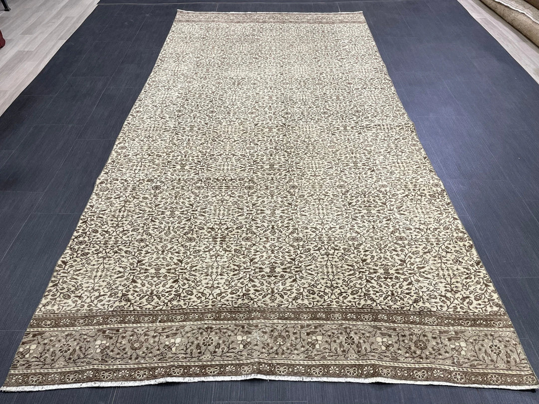 Rust Turkish Runner Rug 4' 8" x 9' 2" Hand-Knotted | No. WR49935