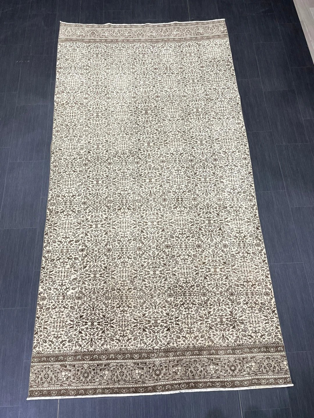 Rust Turkish Runner Rug 4' 8" x 9' 2" Hand-Knotted | No. WR49935