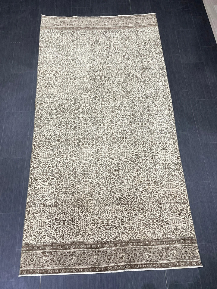 Rust Turkish Runner Rug 4' 8" x 9' 2" Hand-Knotted | No. WR49935