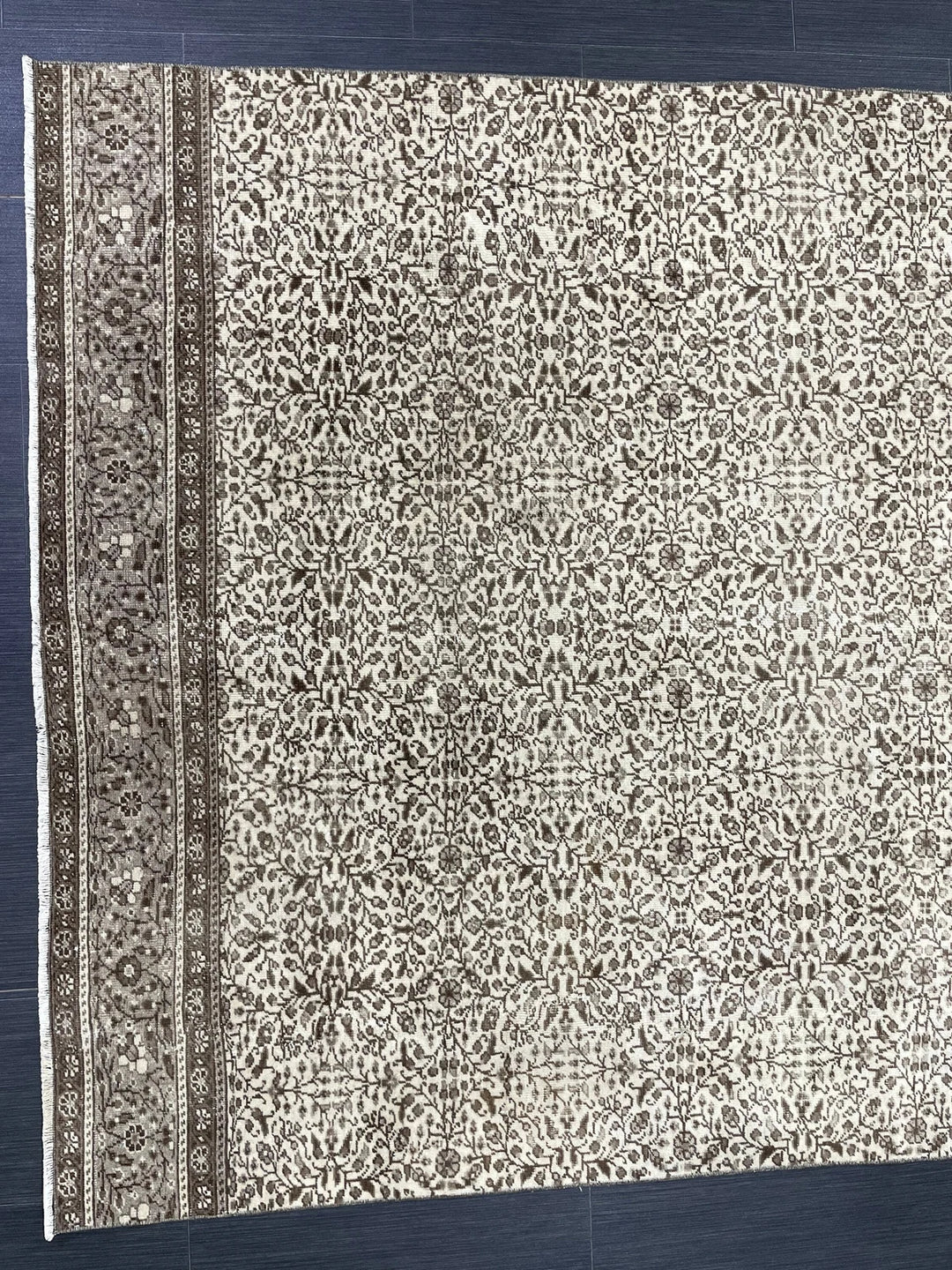 Rust Turkish Runner Rug 4' 8" x 9' 2" Hand-Knotted | No. WR49935