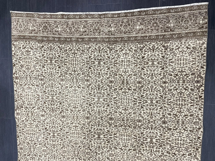 Rust Turkish Runner Rug 4' 8" x 9' 2" Hand-Knotted | No. WR49935