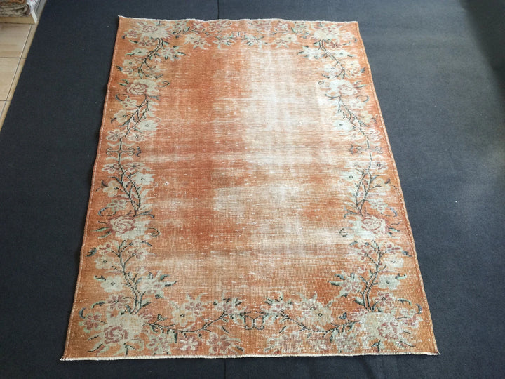 Orange Turkish Oushak Rug Hand-Knotted | No. WR49978