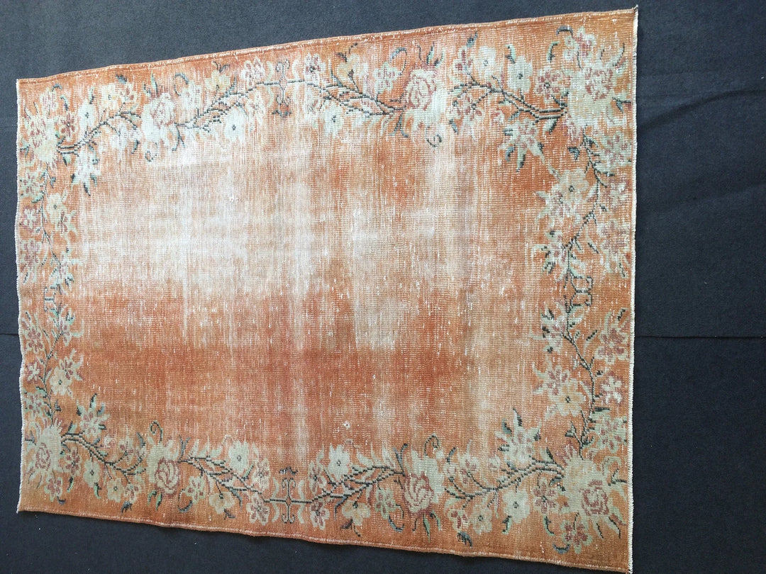 Orange Turkish Oushak Rug Hand-Knotted | No. WR49978