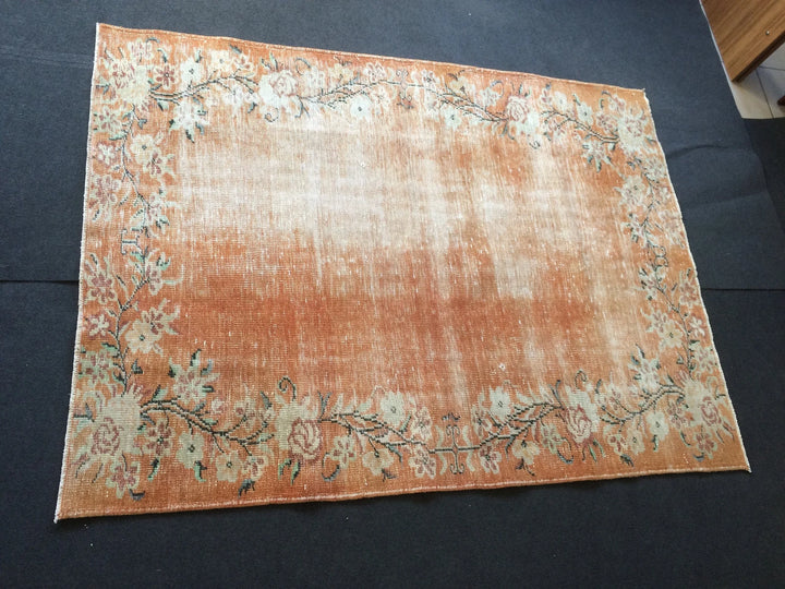 Orange Turkish Oushak Rug Hand-Knotted | No. WR49978