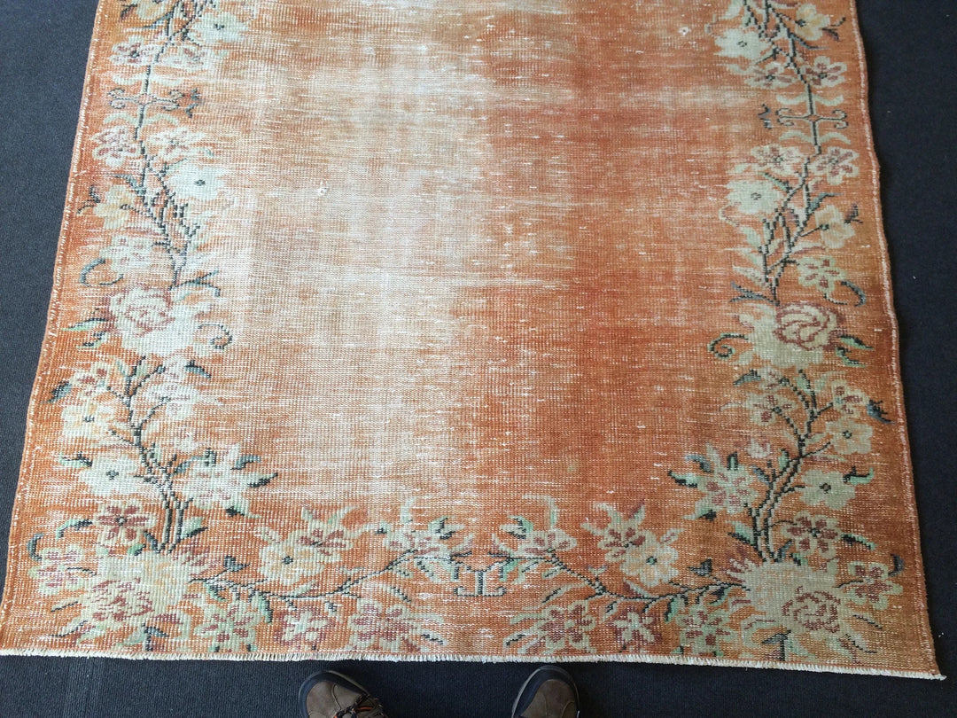Orange Turkish Oushak Rug Hand-Knotted | No. WR49978
