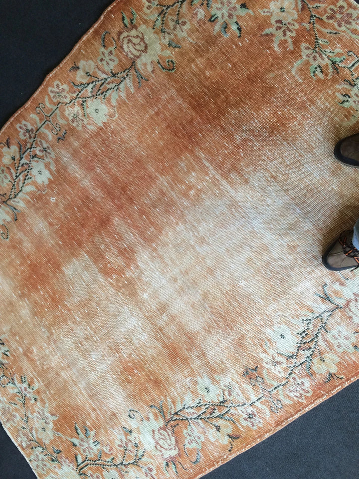Orange Turkish Oushak Rug Hand-Knotted | No. WR49978