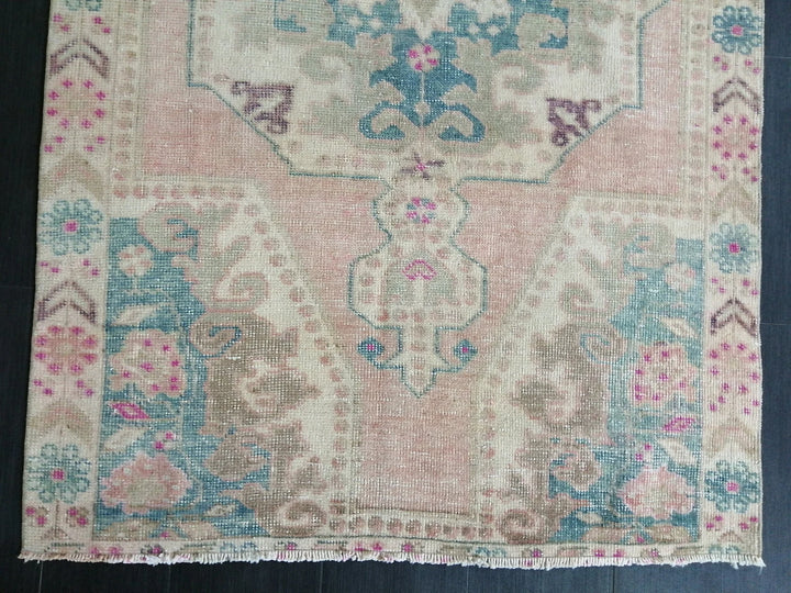 Pink Turkish Runner Rug 4' x 7' Hand-Knotted | No. WR50058