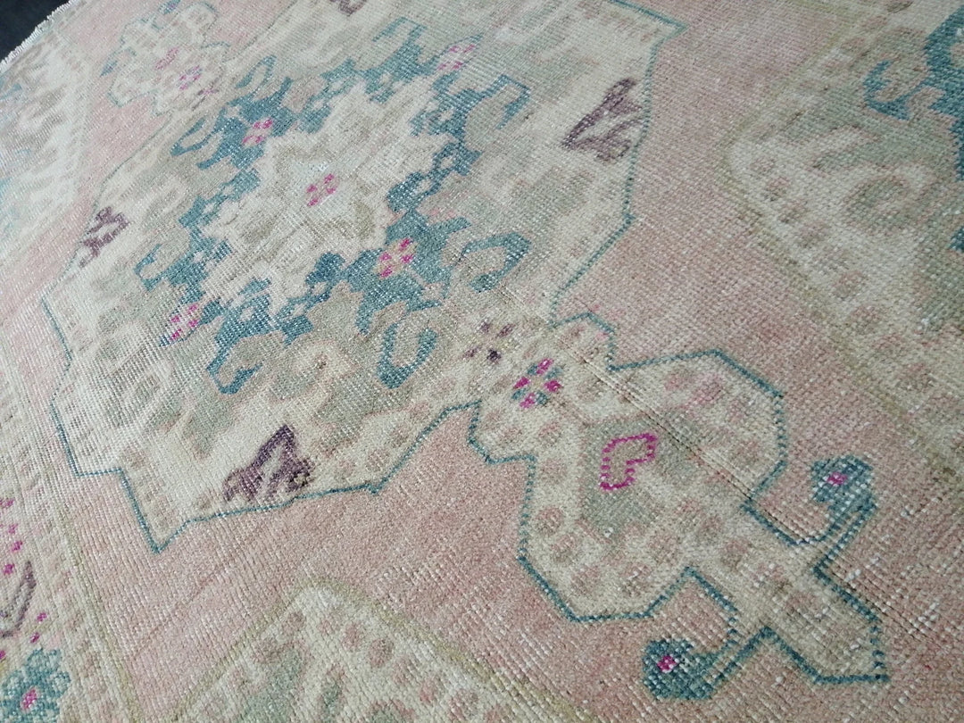 Pink Turkish Runner Rug 4' x 7' Hand-Knotted | No. WR50058