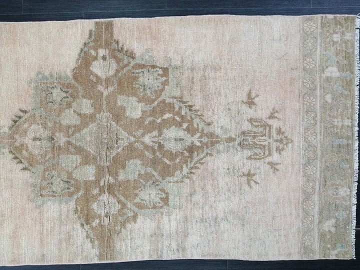 Beige Turkish Runner Rug 2' 9" x 10' 5" Hand-Knotted | No. WR50142