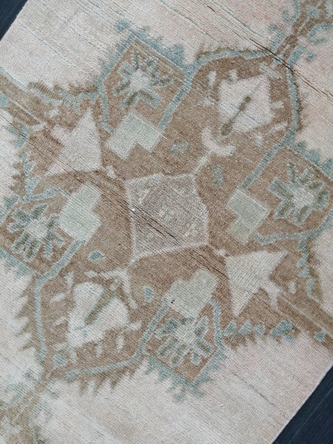 Beige Turkish Runner Rug 2' 9" x 10' 5" Hand-Knotted | No. WR50142