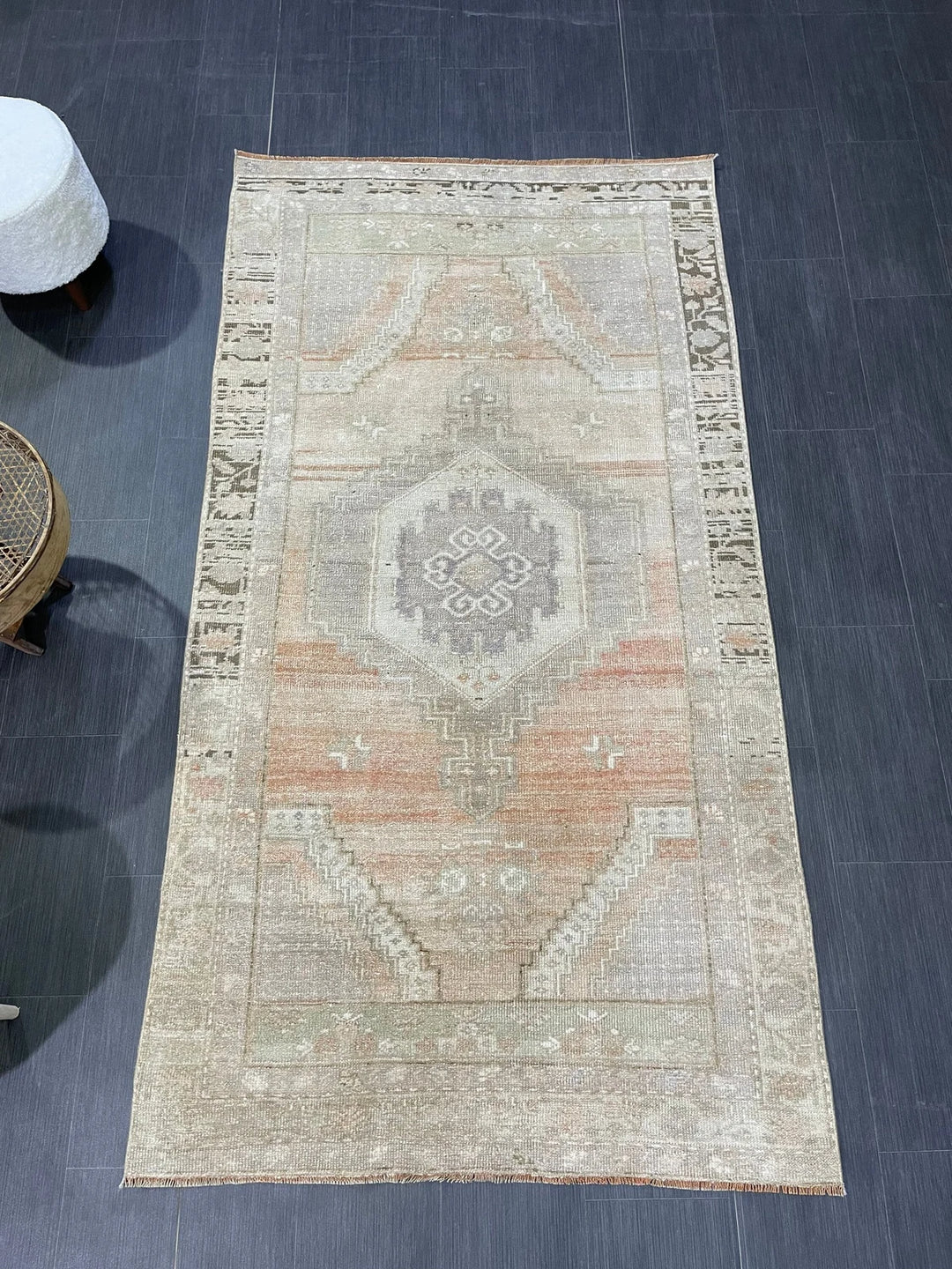 Rust Turkish Runner Rug 4' 2" x 7' 9" Hand-Knotted | No. WR50185