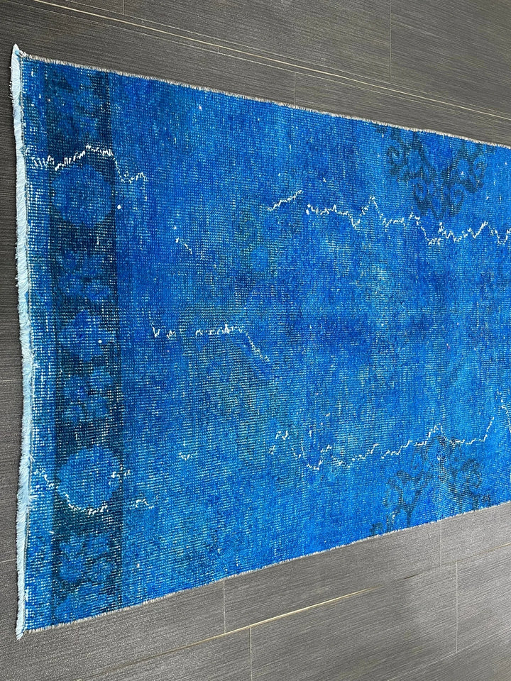 Blue Turkish Runner Rug 2' 7" x 11' 7" Hand-Knotted | No. WR50385