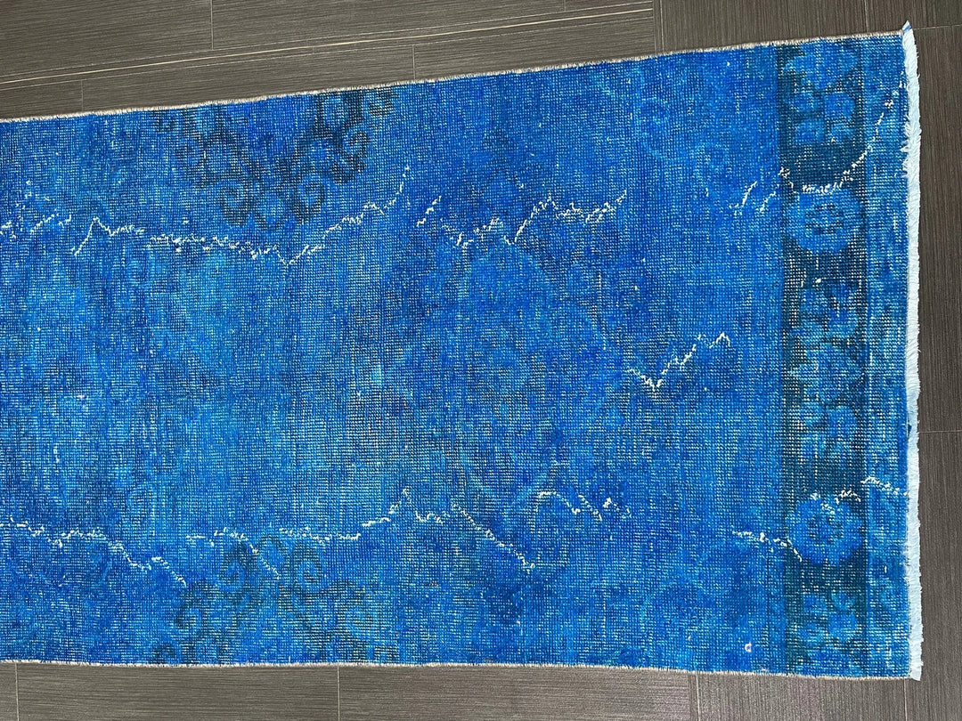 Blue Turkish Runner Rug 2' 7" x 11' 7" Hand-Knotted | No. WR50385