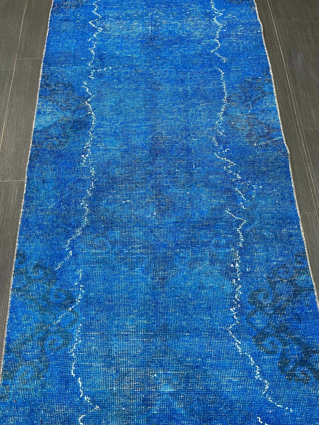 Blue Turkish Runner Rug 2' 7" x 11' 7" Hand-Knotted | No. WR50385