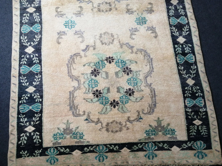 Blue Turkish Runner Rug 4' 7" x 12' 2" Hand-Knotted | No. WR50556