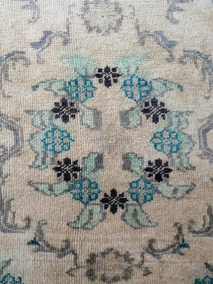 Blue Turkish Runner Rug 4' 7" x 12' 2" Hand-Knotted | No. WR50556