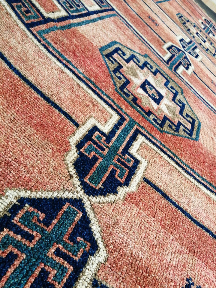 Beige Turkish Runner Rug 4' 4" x 12' 8" Hand-Knotted | No. WR50801