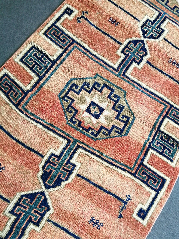 Beige Turkish Runner Rug 4' 4" x 12' 8" Hand-Knotted | No. WR50801