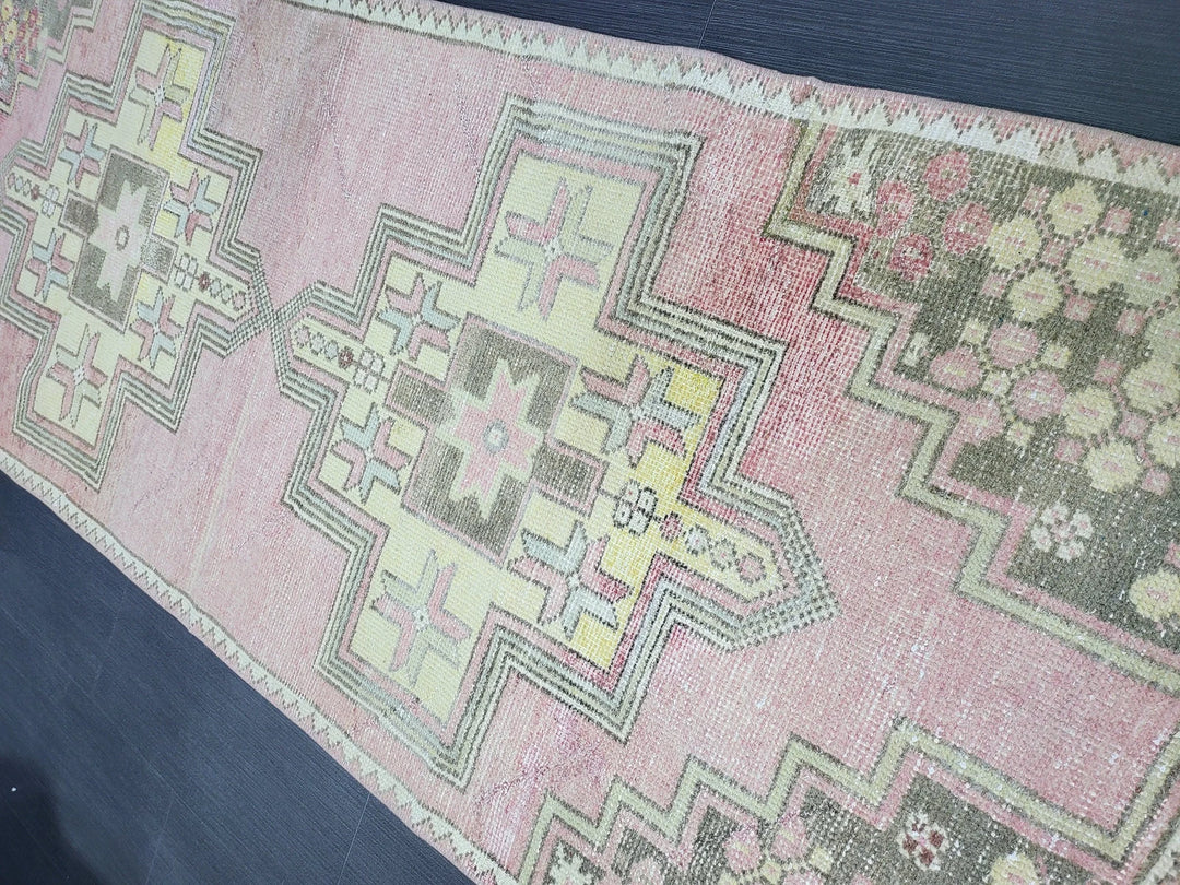 Rust Turkish Runner Rug 2' 8" x 7' 8" Hand-Knotted | No. WR51025