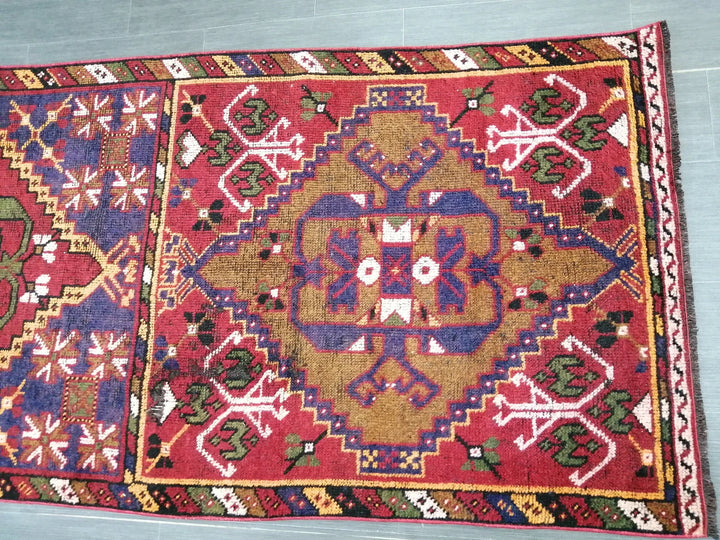 Beige Turkish Runner Rug 3' 4" x 10' 11" Hand-Knotted | No. WR51325