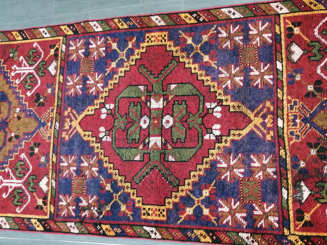 Beige Turkish Runner Rug 3' 4" x 10' 11" Hand-Knotted | No. WR51325