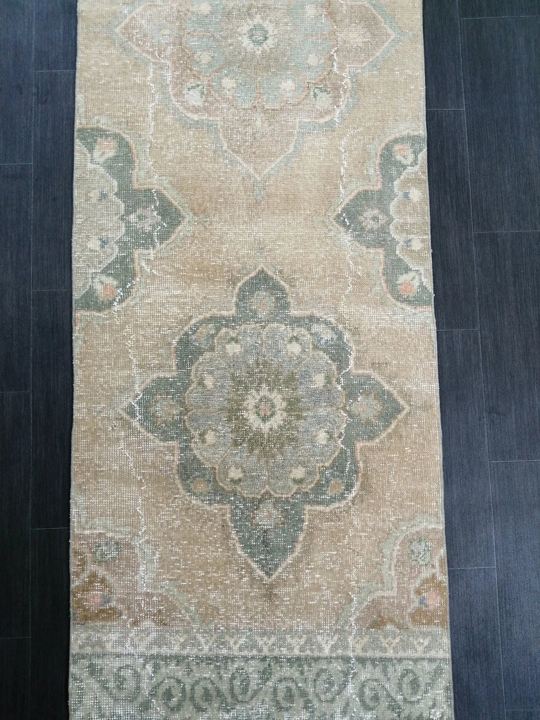 Tan Turkish Runner Rug 2' 7" x 12' 6" Hand-Knotted | No. WR51565
