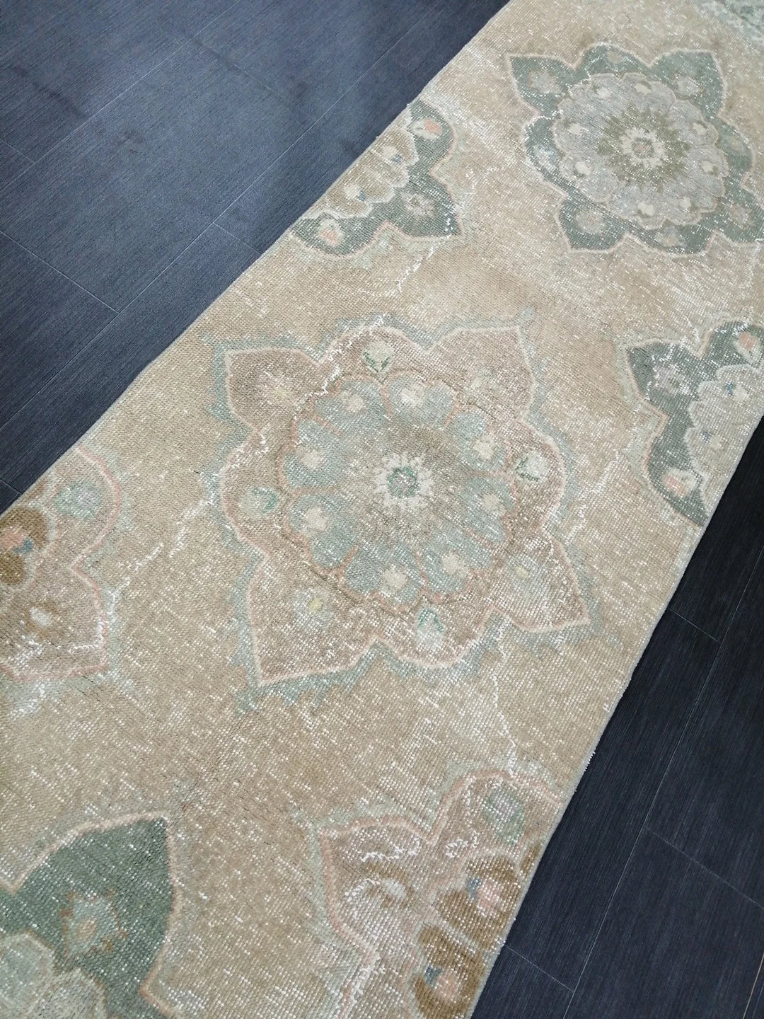 Tan Turkish Runner Rug 2' 7" x 12' 6" Hand-Knotted | No. WR51565